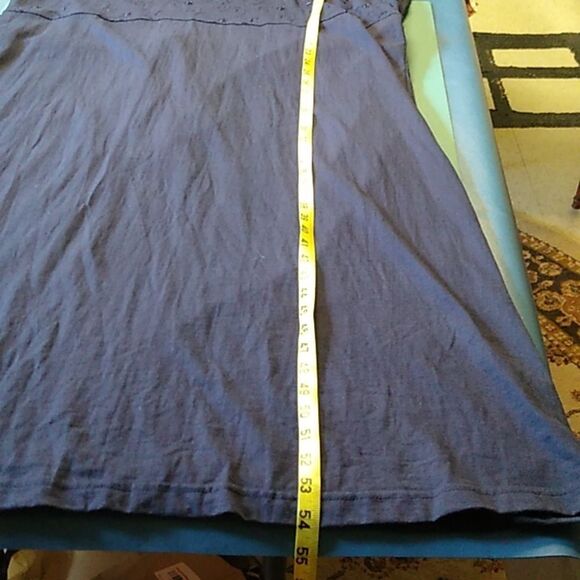 Bobbie Brooks Classic Cotton Navy Maxi Dress Embroidered Bodice - Picture 6 of 6